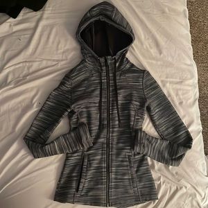 Lulu heathered black hooded define jacket